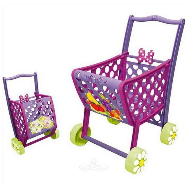Тележка для покупок 2-в-1 Minnie Mouse с набором продуктов 46 см 10 предметов IMC Toys