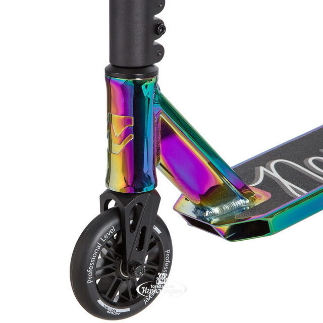 Трюковой самокат Novatrack Replay 110 Pro PL с Y-образным рулем, колеса 110 мм, неохром, до 100 кг Novatrack