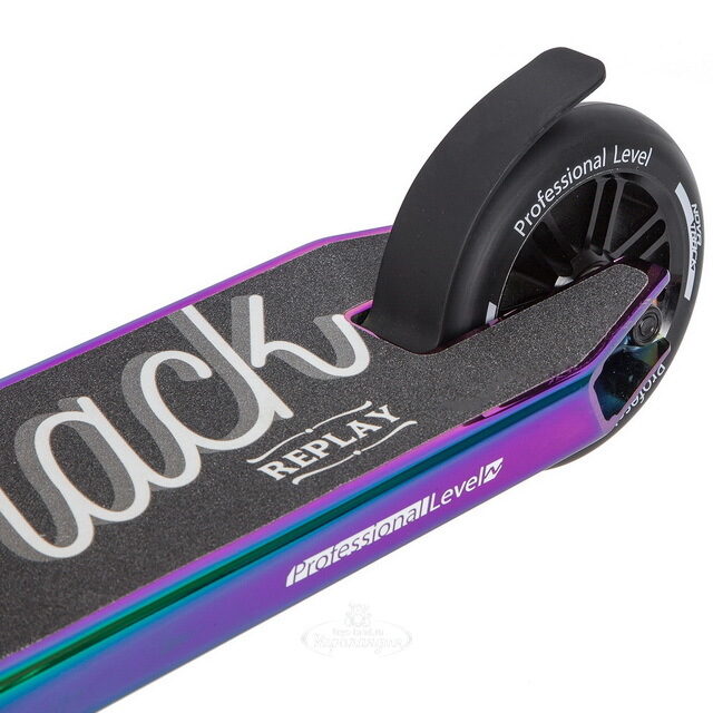 Трюковой самокат Novatrack Replay 110 Pro PL с Y-образным рулем, колеса 110 мм, неохром, до 100 кг Novatrack
