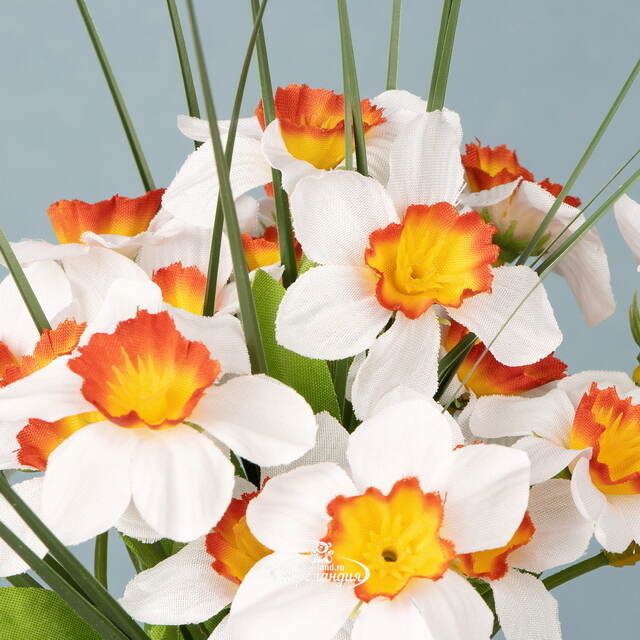 Искусственный букет Нарциссы: Bianco Puesto 21 см Edelman