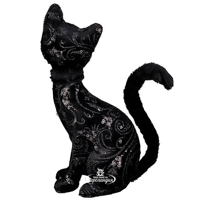 Декоративная фигура Черный Кот Мистик - Бархатный Сумрак 39 см Winter Deco