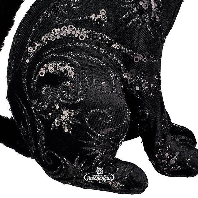 Декоративная фигура Черный Кот Мистик - Бархатный Сумрак 39 см Winter Deco