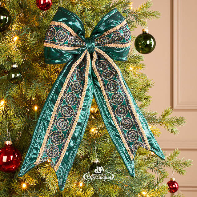 Бант на елку Smaragdine 40*23 см Winter Deco
