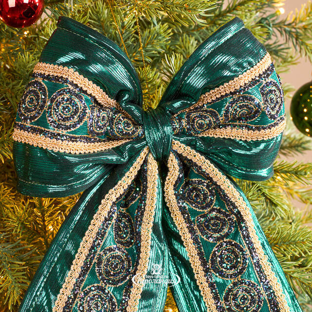 Бант на елку Smaragdine 40*23 см Winter Deco