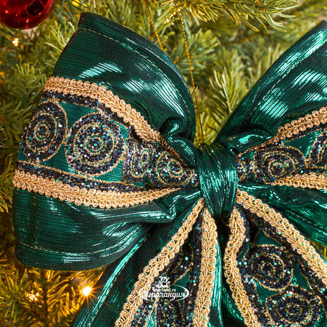 Бант на елку Smaragdine 40*23 см Winter Deco