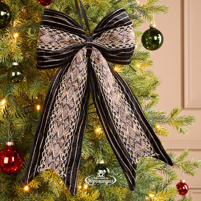 Бант на елку Velour de Minuit - Frostaria 40*23 см Winter Deco