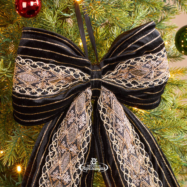 Бант на елку Velour de Minuit - Frostaria 40*23 см Winter Deco
