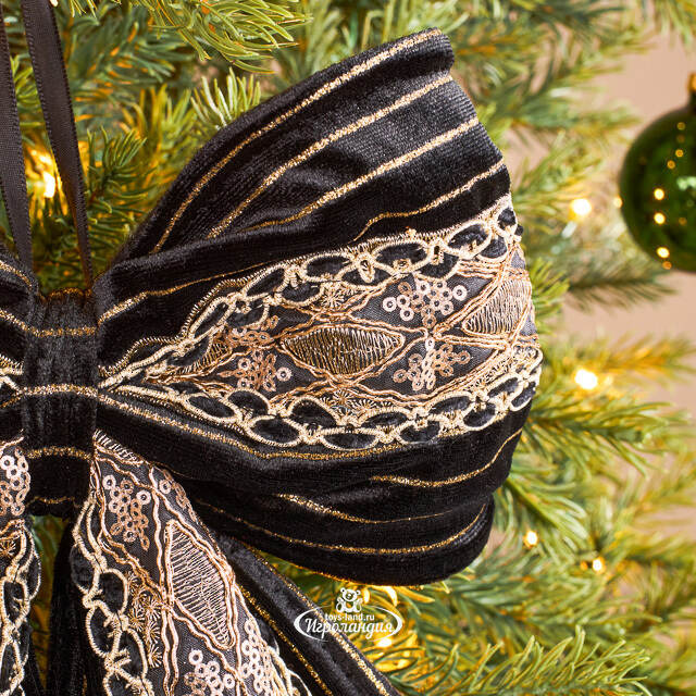 Бант на елку Velour de Minuit - Frostaria 40*23 см Winter Deco