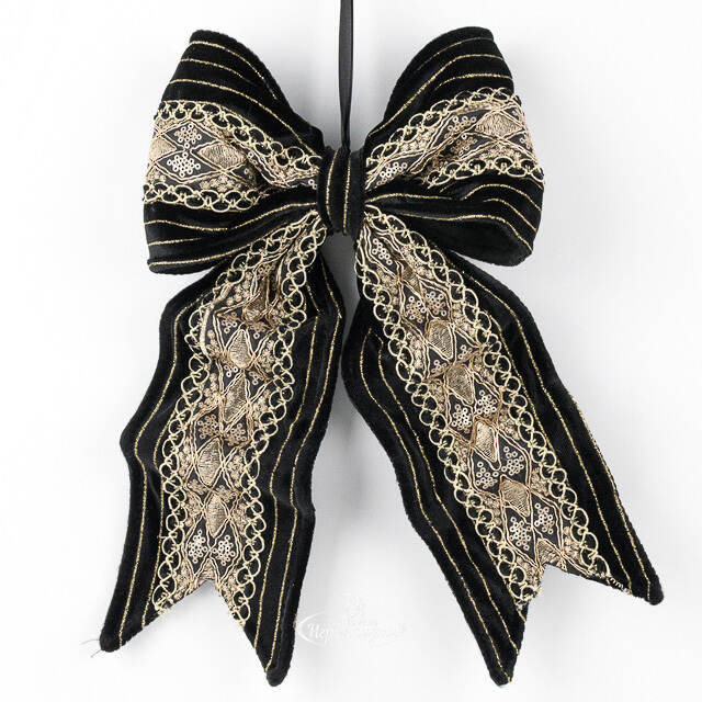 Бант на елку Velour de Minuit - Frostaria 40*23 см Winter Deco