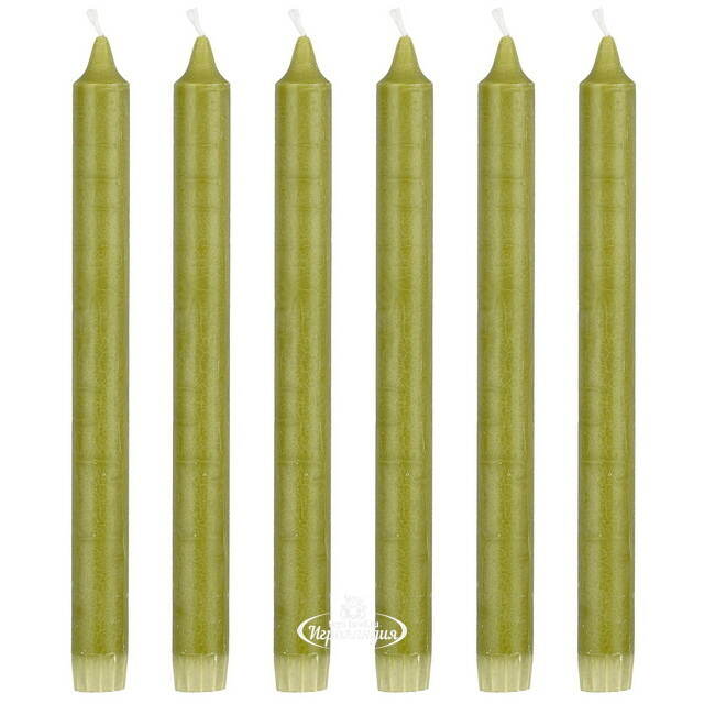 Столовые свечи Ricordo 25 см зеленые, 6 шт Edelman