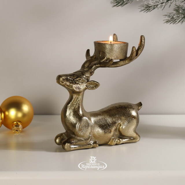Декоративный подсвечник Олень Роллан 17 см Edelman