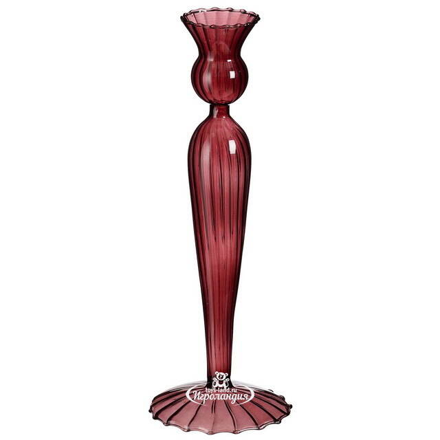 Стеклянный подсвечник Jayda 25 см рубиновый Edelman