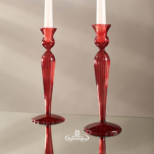 Стеклянный подсвечник Jayda 25 см рубиновый Edelman
