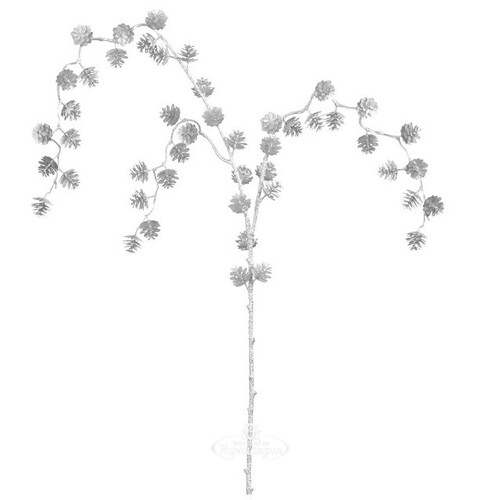 Декоративная ветка с шишками Silver Pine 94 см Edelman