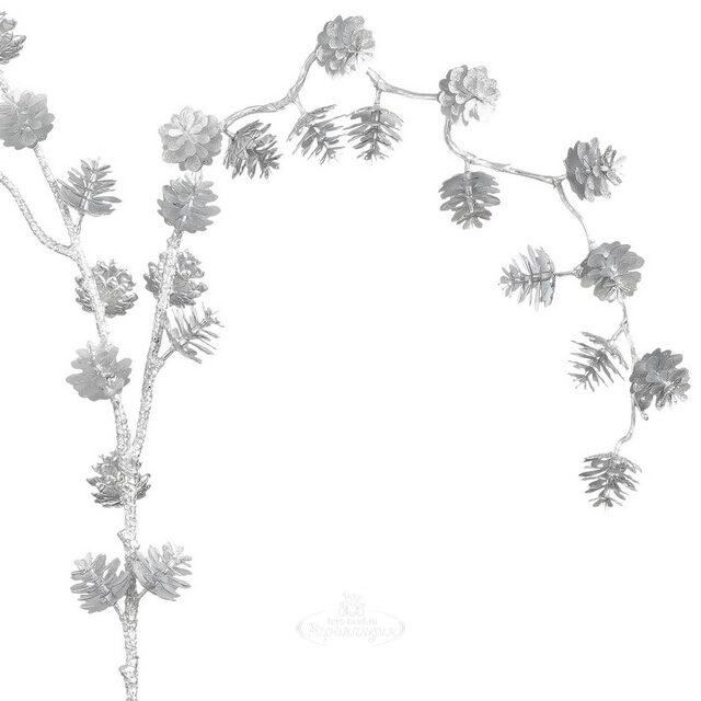 Декоративная ветка с шишками Silver Pine 94 см Edelman