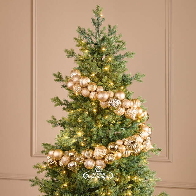 Гирлянда из елочных шаров Монисто 4-8 см, 200 см, шампань Winter Deco