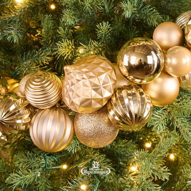 Гирлянда из елочных шаров Монисто 4-8 см, 200 см, шампань Winter Deco