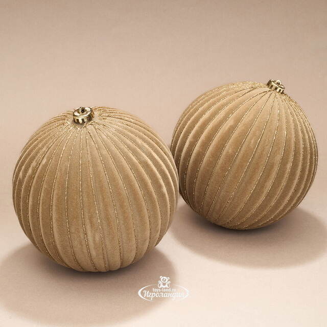Бархатные елочные шары Соффичо: Французский Кашемир 20 см, 2 шт Winter Deco