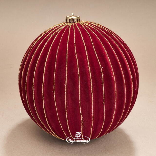Бархатные елочные шары Соффичо: Бордо Муар 20 см, 2 шт Winter Deco