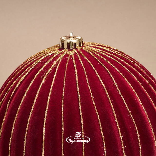 Бархатные елочные шары Соффичо: Бордо Муар 20 см, 2 шт Winter Deco