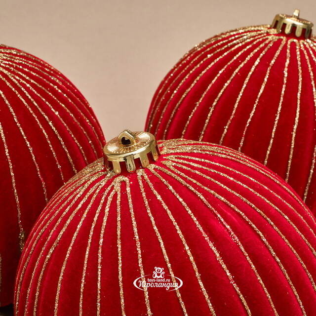Бархатные елочные шары Соффичо: Флорентийская Роза 15 см, 3 шт Winter Deco