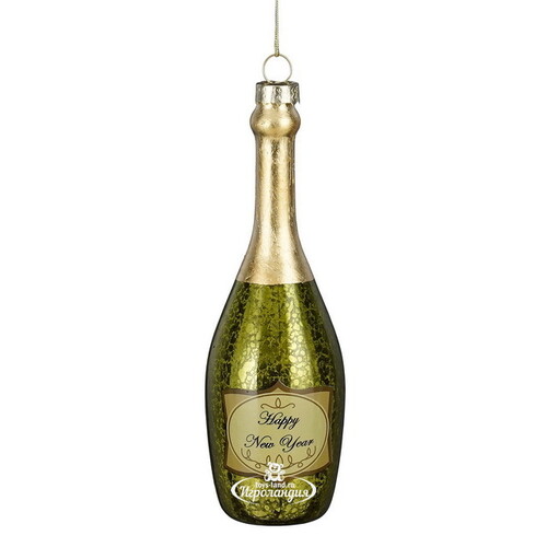 Стеклянная елочная игрушка Шампанское - Grand Cru 15 см, подвеска Edelman
