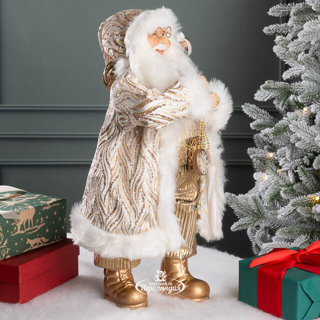 Новогодняя фигура Санта-Клаус с часами 47 см Edelman