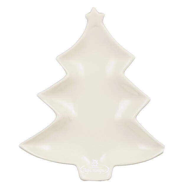 Керамическая тарелка для закусок Елочка Ивелин 17 см белая Edelman