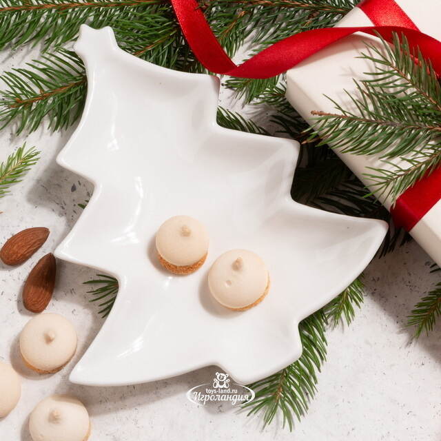 Керамическая тарелка для закусок Елочка Ивелин 17 см белая Edelman