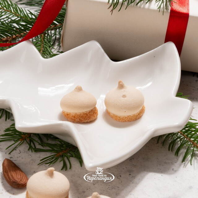 Керамическая тарелка для закусок Елочка Ивелин 17 см белая Edelman