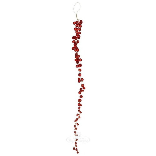 Новогоднее украшение Сосулька Ла Шерель 65 см красная, подвеска Edelman