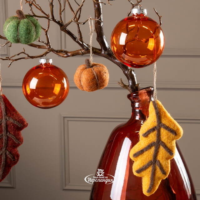 Набор елочных игрушек Тыковки 7 см, 4 шт, подвеска Edelman