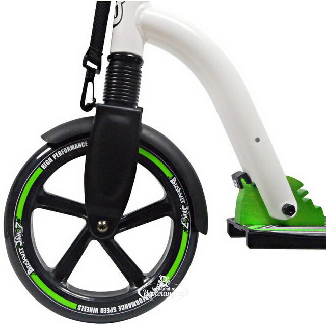 Городской самокат Biskvit Jam 7, колеса 230/180 мм, черно-зеленый Biskvit Jam