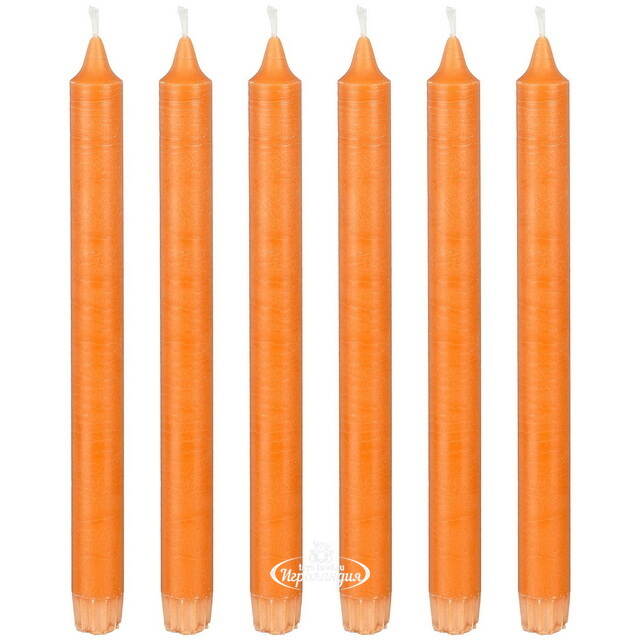 Столовые свечи Ricordo 25 см оранжевые, 6 шт Edelman
