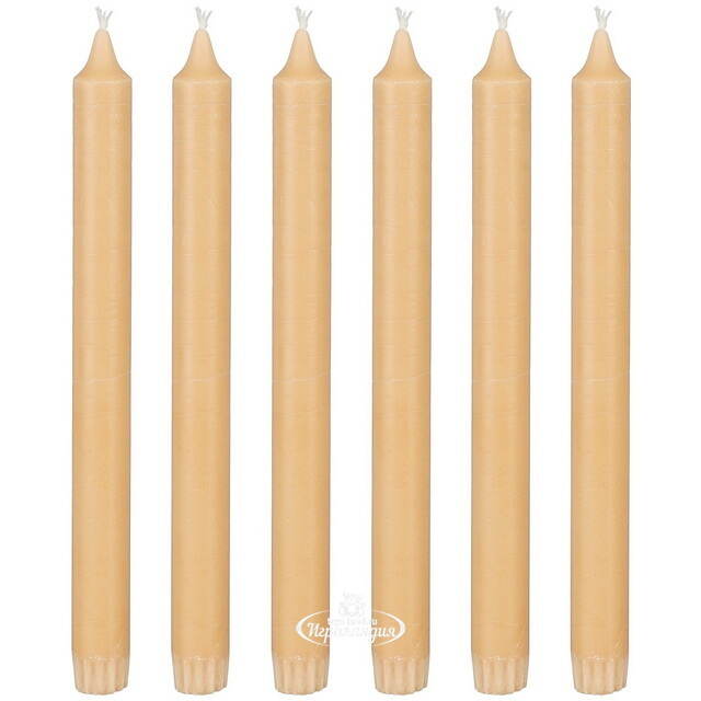 Столовые свечи Ricordo 25 см бежевые, 6 шт Edelman