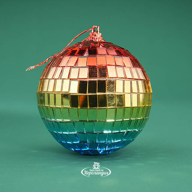 Набор елочных украшений Зеркальный Диско-шар Rainbow Blue 8 см, 3 шт Winter Deco