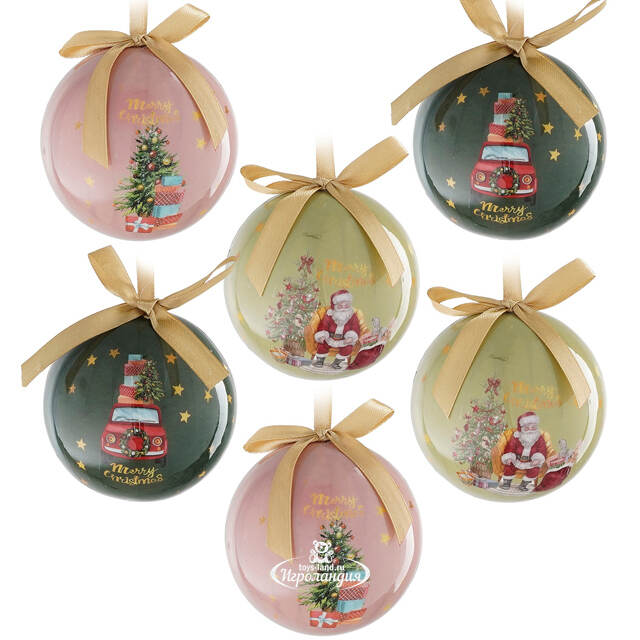 Набор елочных шаров Present: Merry Christmas 8 см, 14 шт Edelman