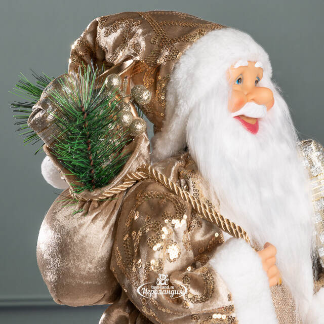 Новогодняя фигура Санта Клаус спешит на праздник 60 см  Edelman