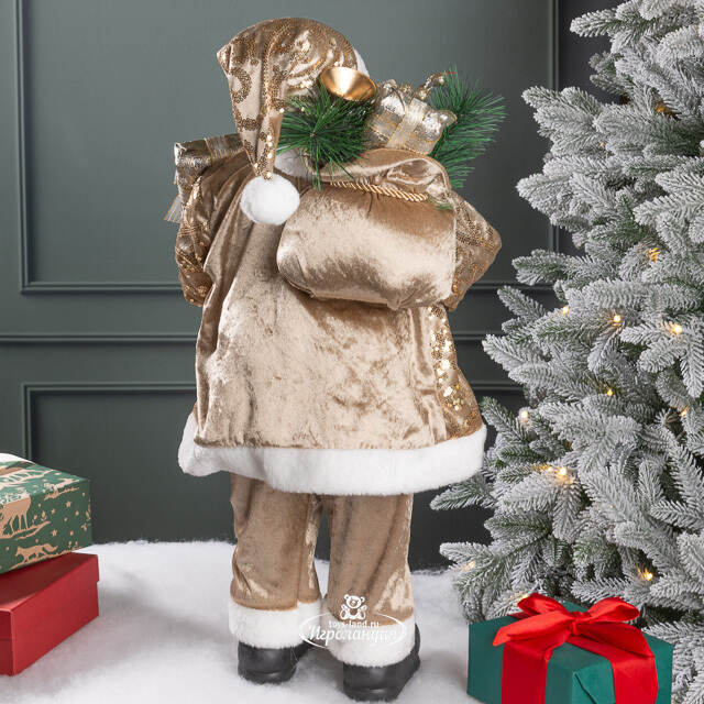 Новогодняя фигура Санта Клаус спешит на праздник 60 см  Edelman