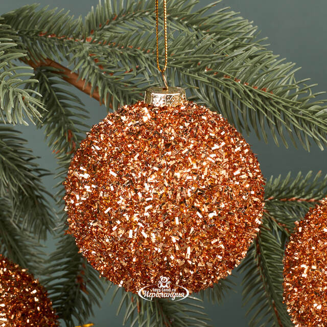 Набор елочных шаров Fluffy Shine: Персиковый 8 см, 24 шт Edelman