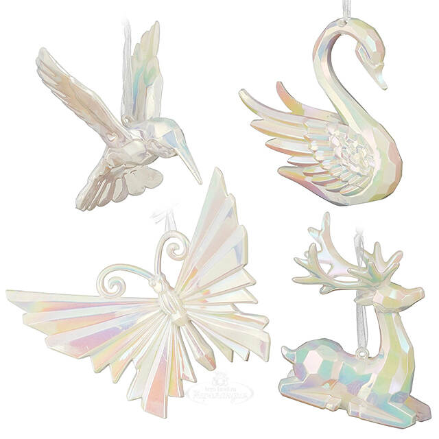 Набор елочных игрушек Сказочный Лес - Rainbow 9-15 см, 4 шт, подвеска Edelman