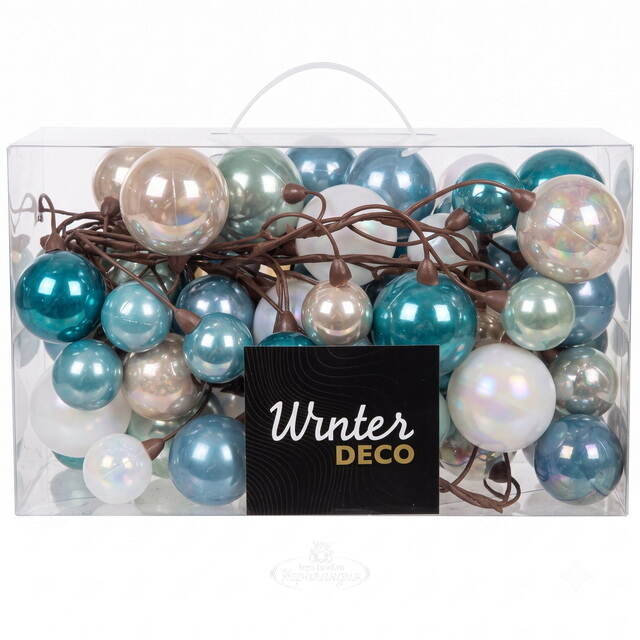 Гирлянда из елочных шаров Лазурное Сияние 180 см, пластик Winter Deco