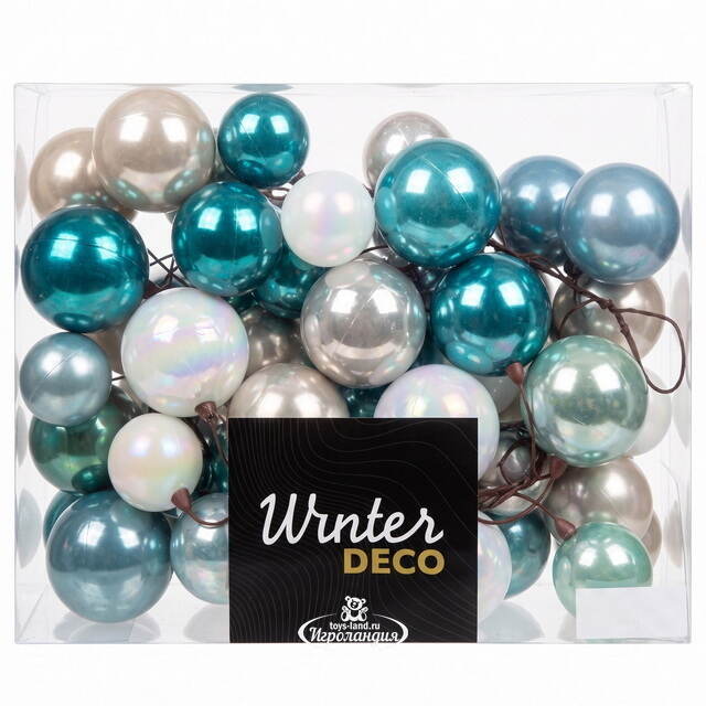 Гирлянда из елочных шаров Бирюзовое Сияние 180 см, пластик Winter Deco