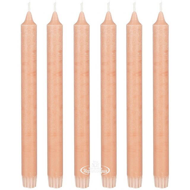 Столовые свечи Ricordo 25 см пудровые, 6 шт Edelman
