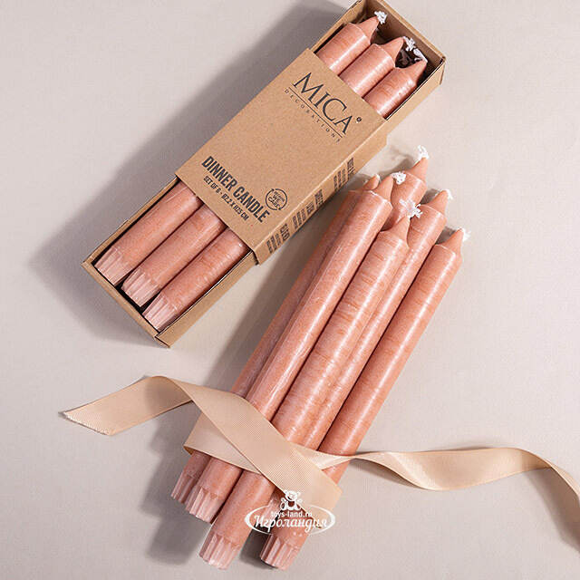 Столовые свечи Ricordo 25 см пудровые, 6 шт Edelman