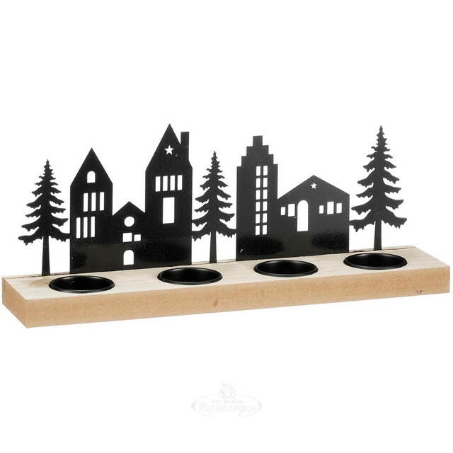 Подсвечник Домики Инсбрука - Evening Walk 32*13 см Edelman