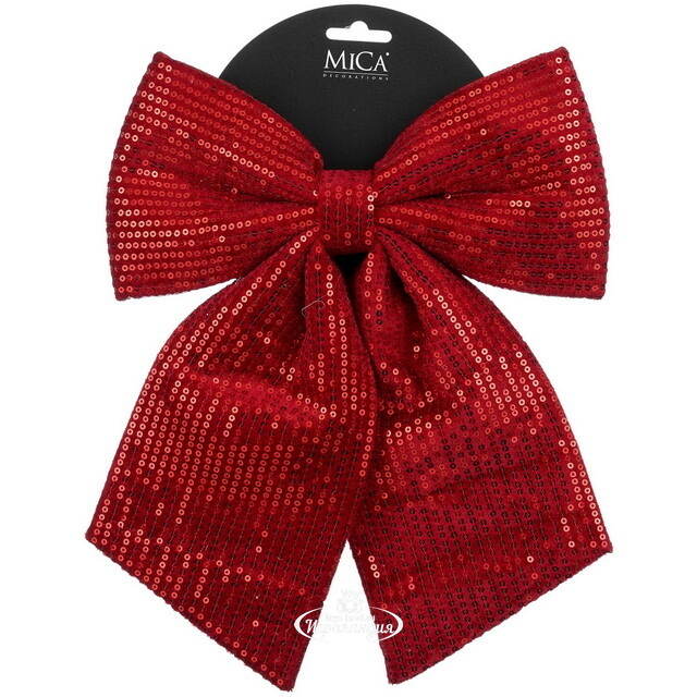 Декоративный бант Luxury Christmas 28*24 см алый Edelman