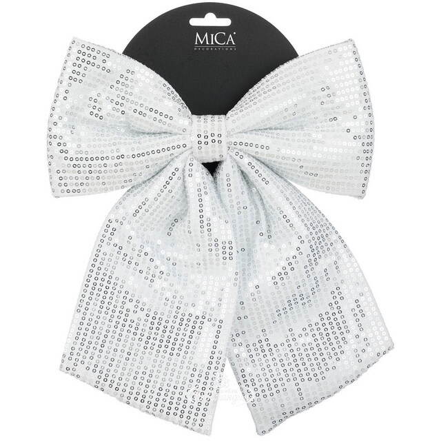 Декоративный бант Luxury Christmas 28*24 см серебряный Edelman