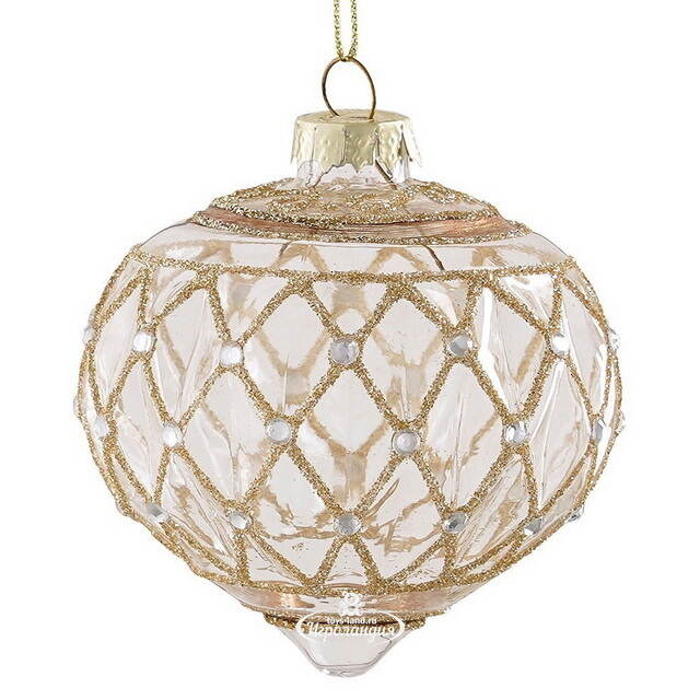 Стеклянные елочные игрушки Les Celestins 8 см, 12 шт Edelman