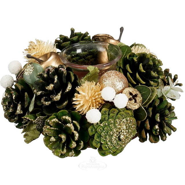 Новогодний подсвечник с шишками Dorking - Magic Forest 19 см Edelman